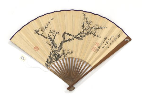 民國王瑤卿畫梅余叔岩書苕溪詩　成扇