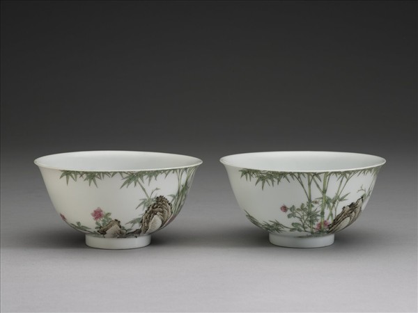 琺瑯彩綠竹長春圖碗