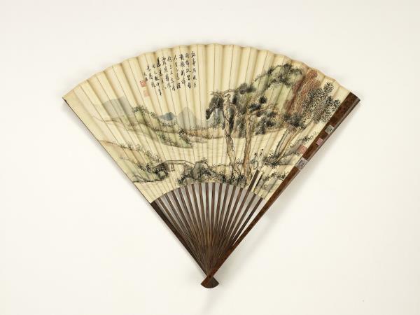 清潘恭壽畫山水王文治書朱子穎送劉虛白入都詩　成扇