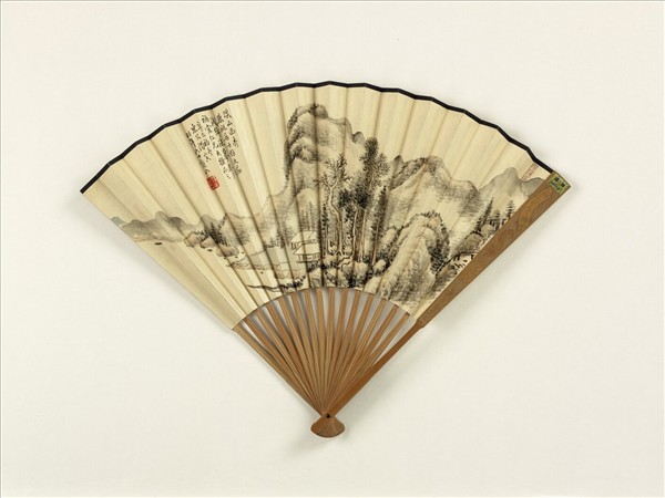 民國湯寅溪山幽秀湯滌節臨西狹頌　成扇　湯寅溪山幽秀