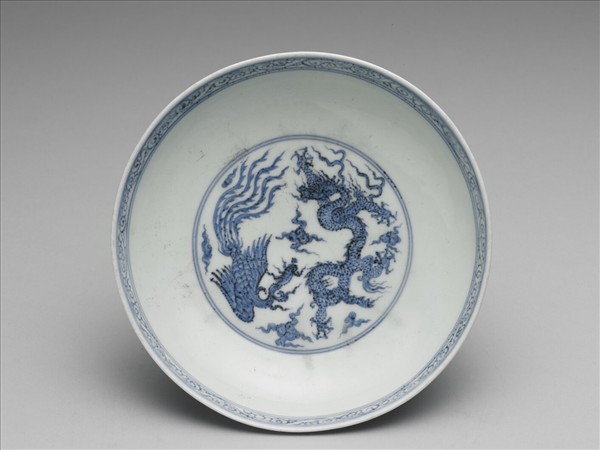 青花龍鳳紋盤