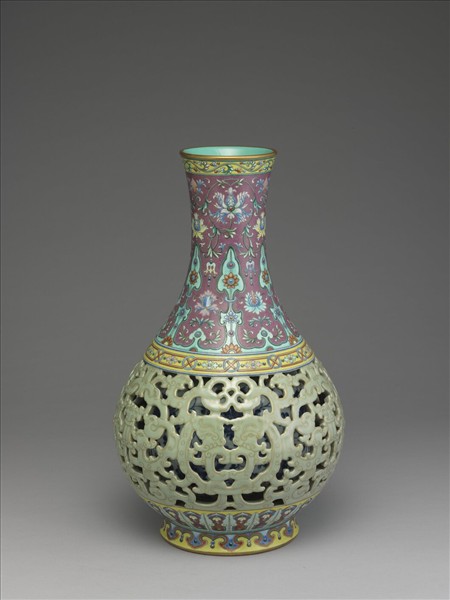 洋彩錦上添花玲瓏膽瓶