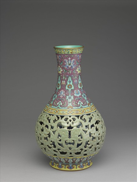 洋彩錦上添花玲瓏膽瓶