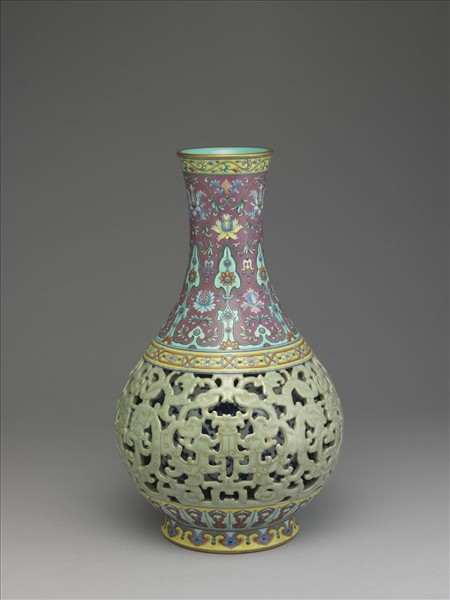 洋彩錦上添花玲瓏膽瓶