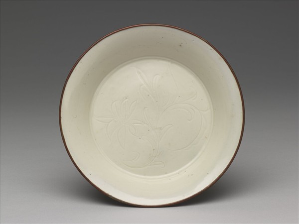 定窯 白瓷劃花花卉紋洗