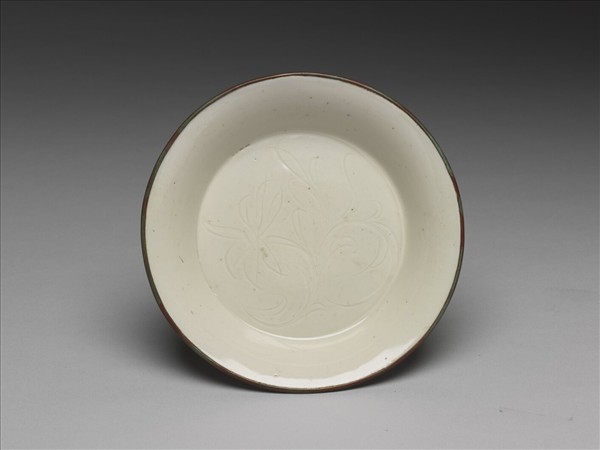 定窯 白瓷劃花花卉紋洗
