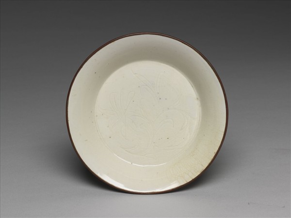 定窯 白瓷劃花花卉紋洗