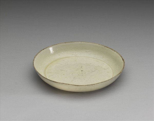 定窯 白瓷印花鳳紋洗