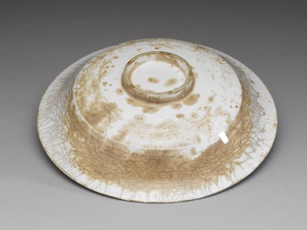 定窯 白瓷印花雙龍紋盤