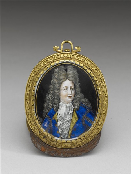 銅鍍金胎嵌西洋畫琺瑯人物火鐮盒