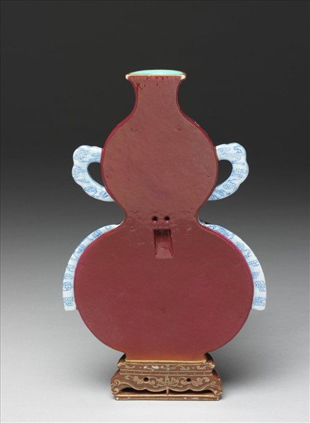 粉彩紅地海屋添籌圖葫蘆形轎瓶