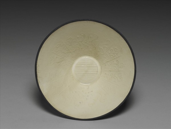 定窯 白瓷印花壽字碗