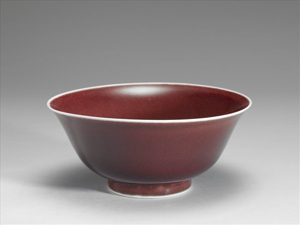 寶石紅釉碗