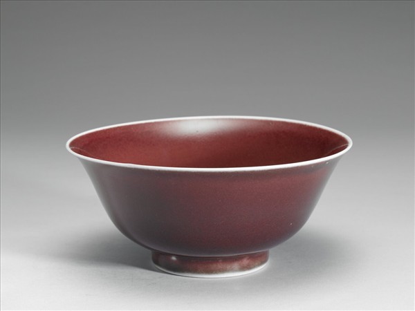 寶石紅釉碗