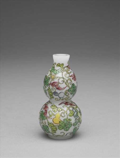 玻璃胎畫琺瑯福壽葫蘆瓶