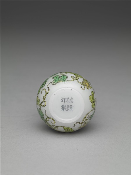 玻璃胎畫琺瑯福壽葫蘆瓶