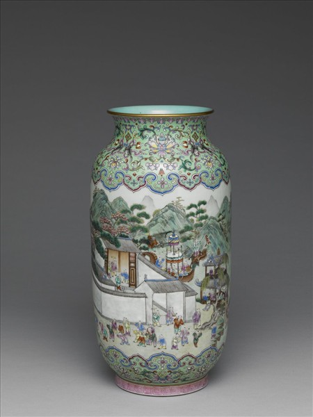 粉彩百子圖燈籠尊