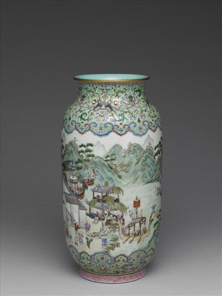 粉彩百子圖燈籠尊