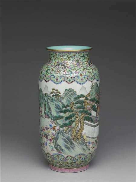 粉彩百子圖燈籠尊