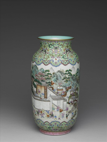 粉彩百子圖燈籠尊