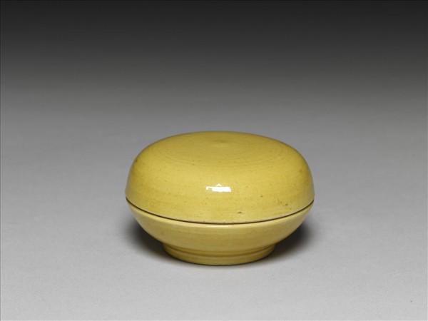黃釉印泥盒
