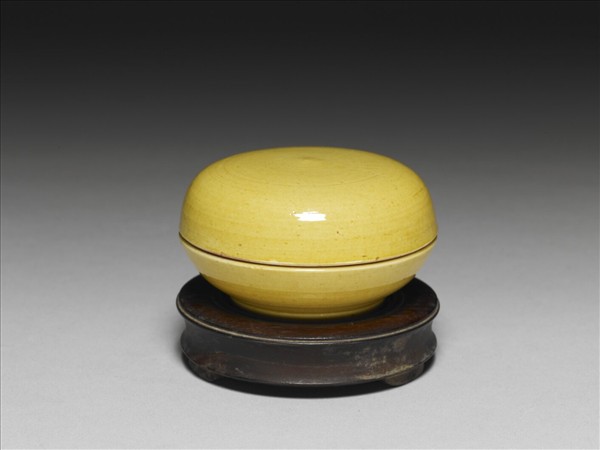 黃釉印泥盒
