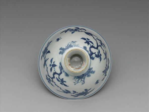 青花花鳥紋高足碗