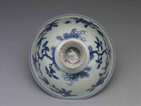 青花花鳥紋高足碗