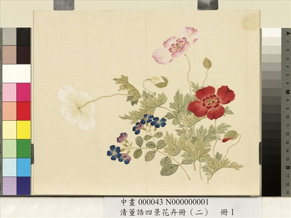 清董誥四景花卉冊（二）　冊　夏景花卉之一