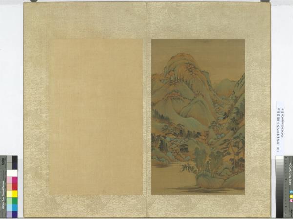 明董其昌倣宋元人縮本畫及跋　冊　倣趙孟頫夏山幽居