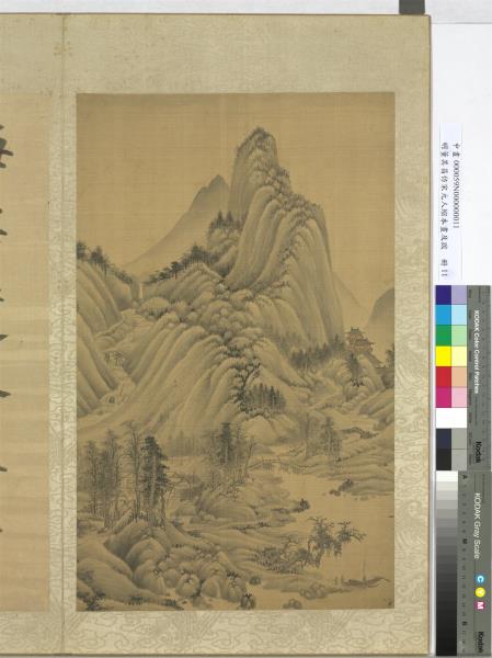 明董其昌倣宋元人縮本畫及跋　冊　倣吳鎮山水