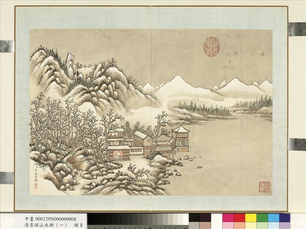 清袁瑛山水冊（一）　雪閣留客