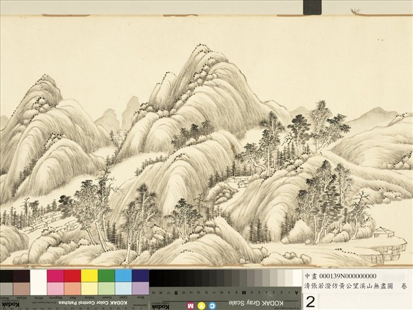 清張若澄倣黃公望溪山無盡圖　卷