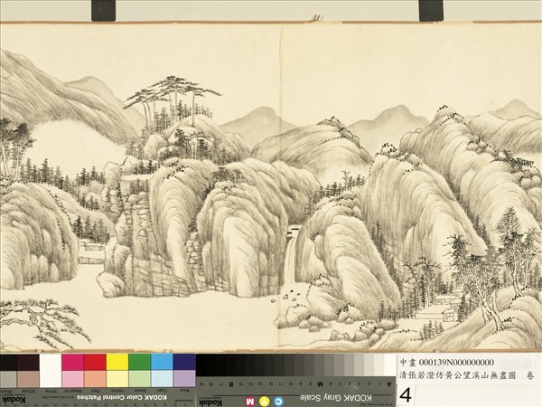 清張若澄倣黃公望溪山無盡圖　卷