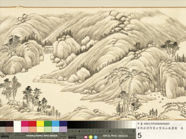 清張若澄倣黃公望溪山無盡圖　卷