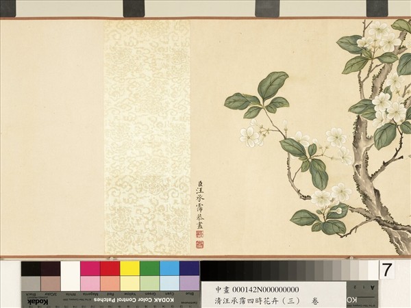 清汪承霈四時花卉（三）五雲濃馥　卷