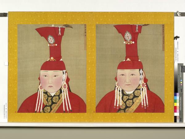 元代后半身像　冊　元仁宗后