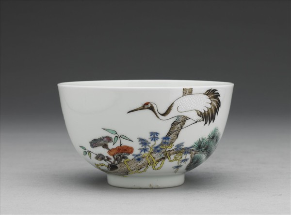 粉彩松鶴長春圖碗