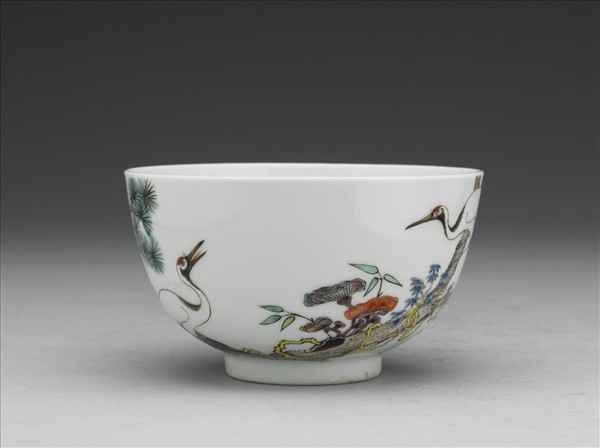 粉彩松鶴長春圖碗