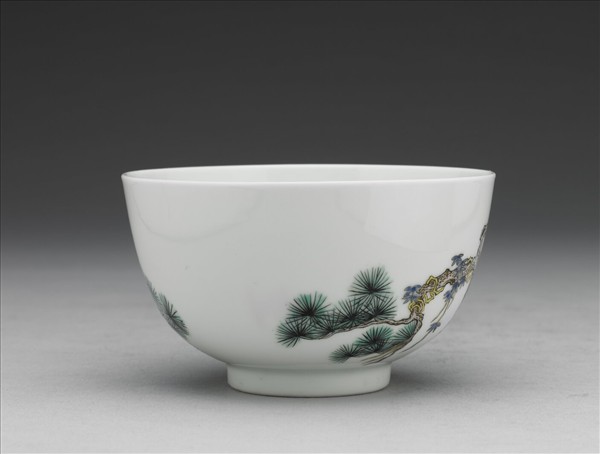 粉彩松鶴長春圖碗