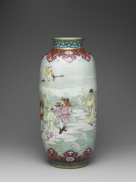 粉彩八仙祝壽圖尊