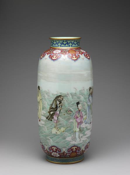 粉彩八仙祝壽圖尊