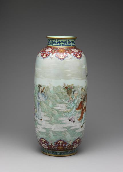 粉彩八仙祝壽圖尊