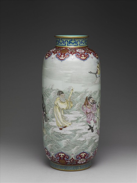 粉彩八仙祝壽圖尊