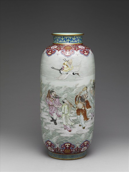 粉彩八仙祝壽圖尊