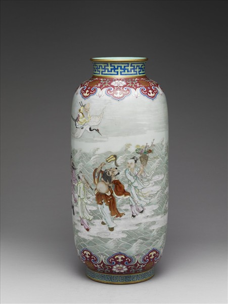 粉彩八仙祝壽圖尊