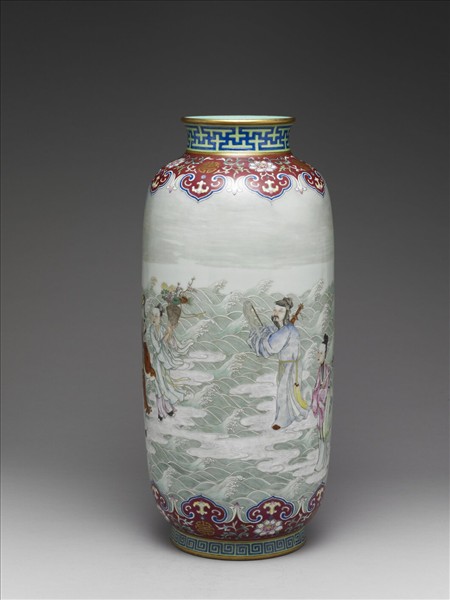 粉彩八仙祝壽圖尊