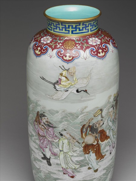 粉彩八仙祝壽圖尊