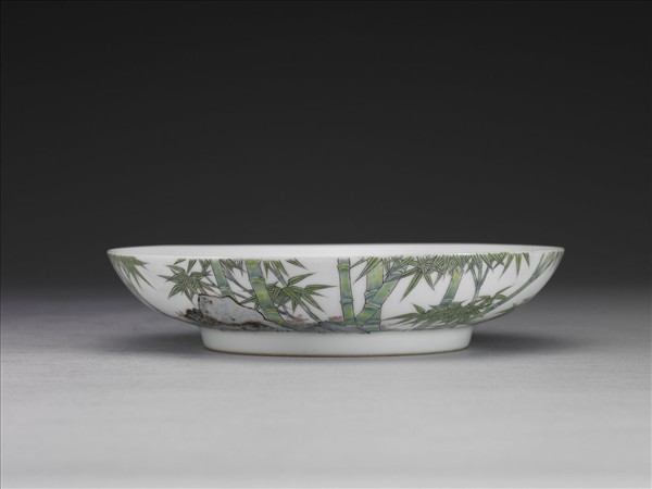 琺瑯彩竹石圖碟