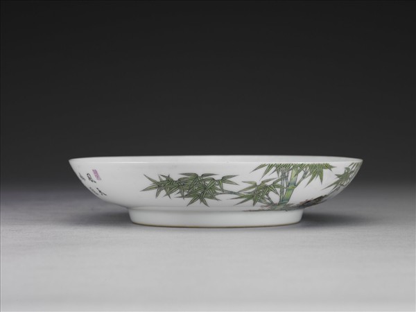 琺瑯彩竹石圖碟